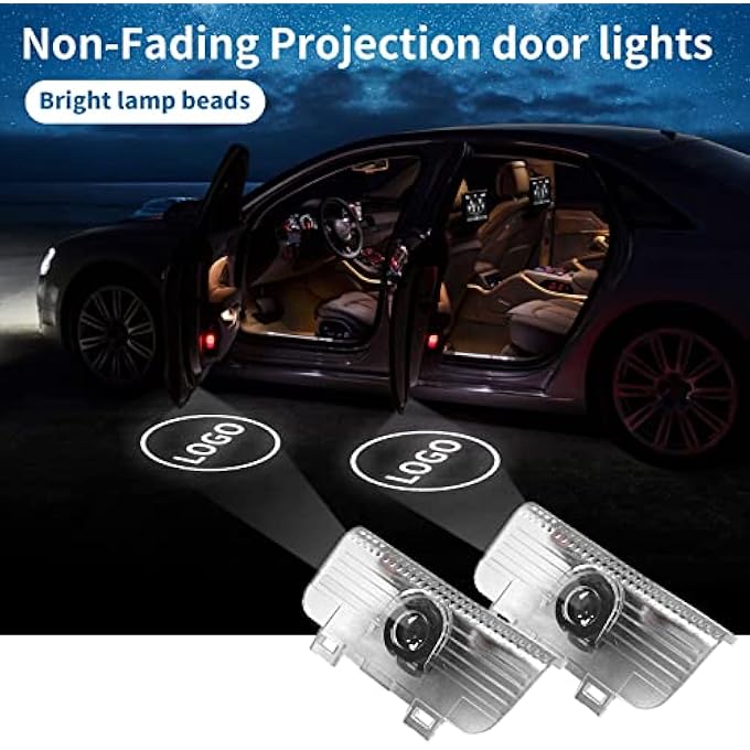 KASTWAVE NonFading Led Car Door Logo Projector Light Kit Welcome Puddle Lights Compatible With Honda Accord 20032022 Odyssey CrZ Spirior White Auto Door Courtesy Lamp - Image 4