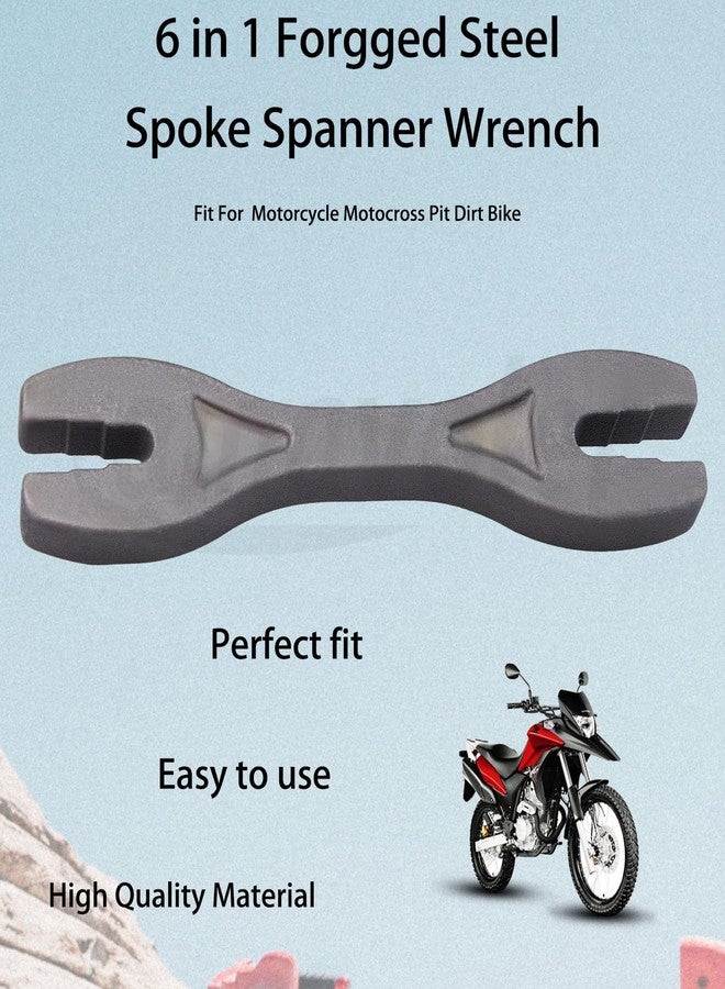 amavoler 6 in 1 Forgged Steel Spoke Spanner Wrench Tensioner Adjuster Tools Replacement Parts Fits for Motorcycle Honda Yamaha Kawasaki Suzuki Pit Dirt Bike Etc. - Image 2