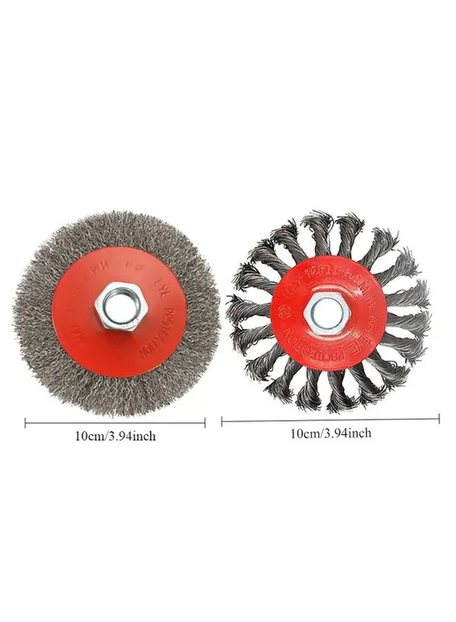 4pcs 4 1 2 Inch Wire Brush Set For Angle Grinder Metal Polishing Rust Removal - Image 2