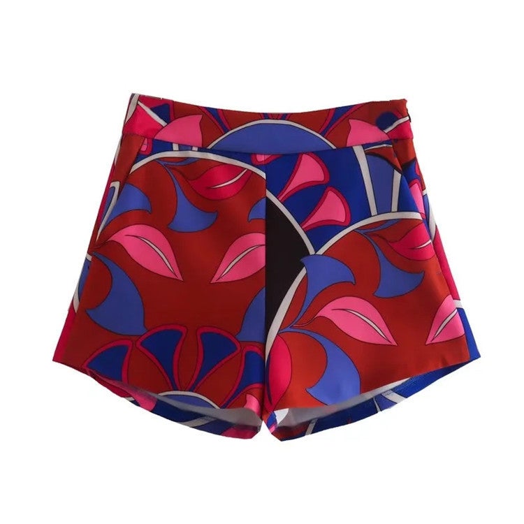 Cross-border Foreign Trade 2022 Summer New Womens Printed Loose Shirt Shorts Half-length Skirt Set Skirt  - Image 4