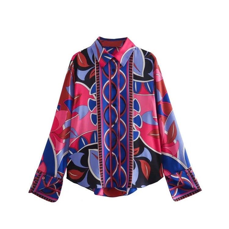 Cross-border Foreign Trade 2022 Summer New Womens Printed Loose Shirt Shorts Half-length Skirt Set Skirt  - Image 2