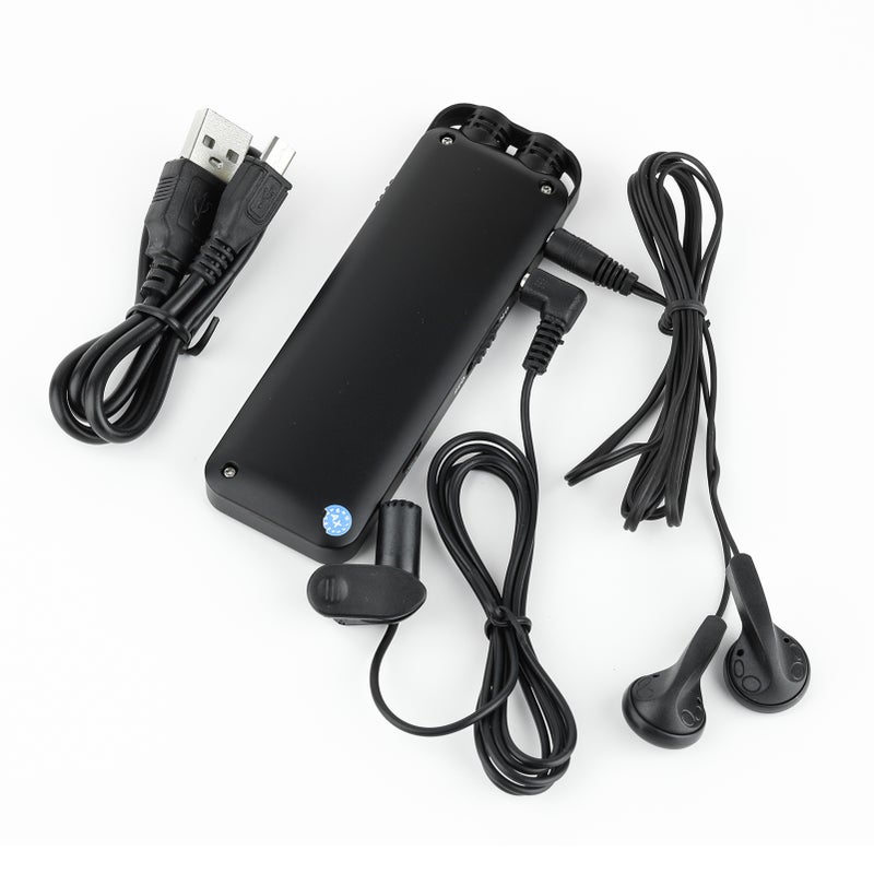 مسجل صوت رقمي بسعة 16 جيجابايت مسجل صوت مُفعّل بالصوت مع تشغيل عكسي ومشغل موسيقى MP3، جهاز تسجيل لمدة 72 ساعة يدعم كلمة المرور للمحاضرات والاجتماعات والفصول الدراسية والمقابلات، ومخرج مايكرو USB - Image 3