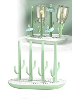 Baby Bottle Drying Rack, Babies Feeding Bottle Drainer, BPA Free, Detachable Bottles Dryer, Bottle Holder Stand for Saving Place, Bottle Bracket Storage with Removable Brackets and Tray