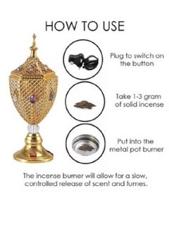 RSG Electric Oud Bakhoor Incense Burner Mabkhara Gold  - Image 2