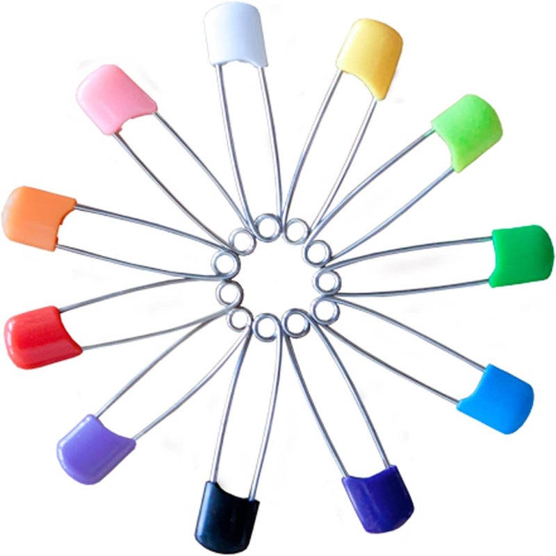 OsoCozy Cloth Diaper Nappy Pins 4 Packs - 4 Stainless Steel Safety Pins with Locking Plastic Heads. Durable, Safe and Cute 2.2 Inches Long (Orange) - Image 5