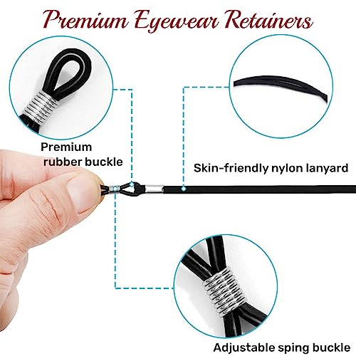 Fapiwen Eyeglasses Holder Straps Cord:2Pcs Glasses Strap Sports Eyeglass Strap,Adjustable Sunglasses Lanyard Neck Holders Cord Retainer,Anti-slip Eyeglass Lanyard,Sport Unisex Sunglasses Eyeglass Chains - Image 4
