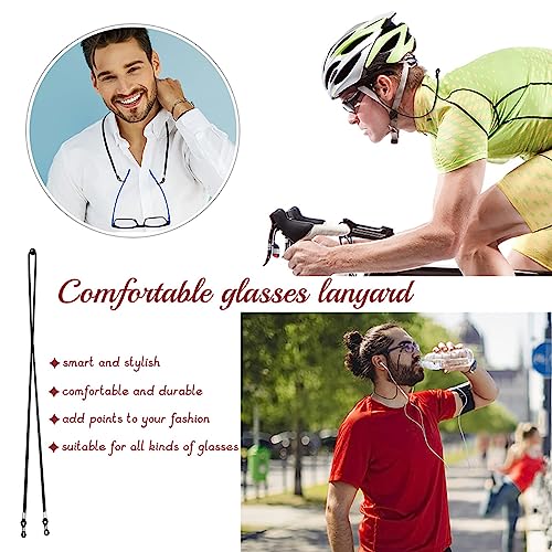 Fapiwen Eyeglasses Holder Straps Cord:2Pcs Glasses Strap Sports Eyeglass Strap,Adjustable Sunglasses Lanyard Neck Holders Cord Retainer,Anti-slip Eyeglass Lanyard,Sport Unisex Sunglasses Eyeglass Chains - Image 3