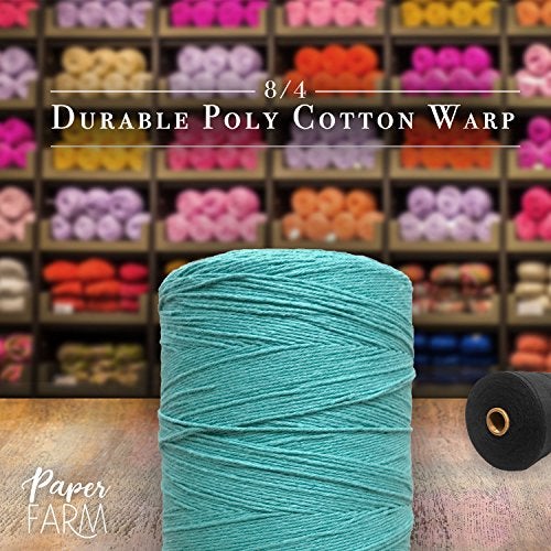 Paper Farm Durable Loom Warp Thread (Turquoise), 8/4 Warp Yarn (800 Yards), Perfect for Weaving: Carpet, Tapestry, Rug, Blanket or Pattern - Warping Thread for Any Loom - Image 3