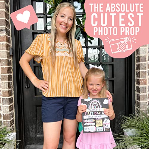 Hadley Designs First Day of School Sign – 10 Double-Sided First and Last Day Boards, 8x10 Back to School Photo Prop for Kids, Preschool, Kindergarten and Elementary, Boho Chalk Theme - Image 2