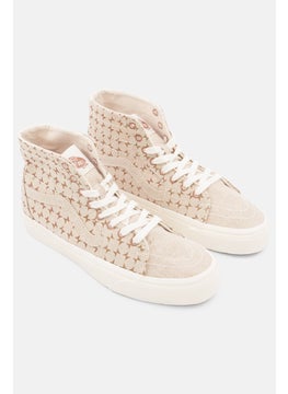 Women High Cut Lace up Skate Shoes, Beige