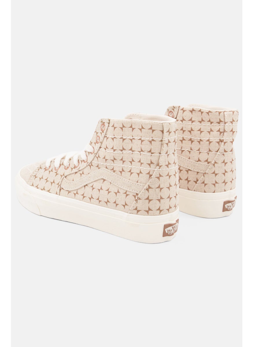 VANS - Women High Cut Lace up Skate Shoes, Beige - Image 1