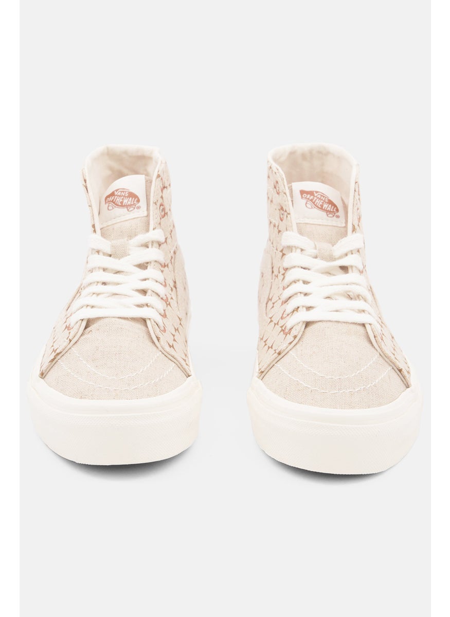 VANS - Women High Cut Lace up Skate Shoes, Beige - Image 1