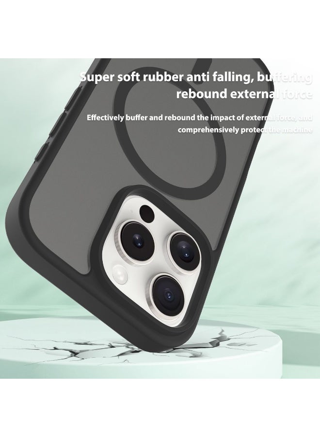 LR Nexus IPhone16 Pro Max frosted black transparent magnetic mobile phone case | Give a mobile phone film. - Image 4