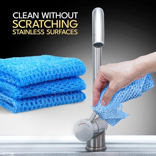 The Crown Choice Non Scratch Dish Scrubbers for Cleaning Dishes (3PK) - Reusable Kitchen Sponge - Replace Dish Sponges for Washing Dishes - Best Household Scrubbing Pad & Alternative Dishwashing Scrub Pads Supplies - Image 5