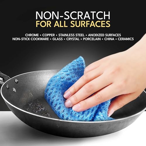 The Crown Choice Non Scratch Dish Scrubbers for Cleaning Dishes (3PK) - Reusable Kitchen Sponge - Replace Dish Sponges for Washing Dishes - Best Household Scrubbing Pad & Alternative Dishwashing Scrub Pads Supplies - Image 2