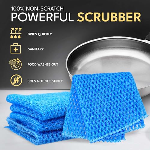 The Crown Choice Non Scratch Dish Scrubbers for Cleaning Dishes (3PK) - Reusable Kitchen Sponge - Replace Dish Sponges for Washing Dishes - Best Household Scrubbing Pad & Alternative Dishwashing Scrub Pads Supplies - Image 3