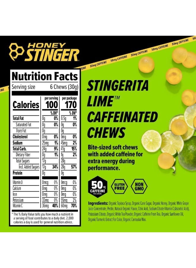 Honey Stinger Stingerita Lime Caffeinated Energy Chew | Gluten Free | With Caffeine | For Exercise, Running and Performance | Sports Nutrition for Home & Gym, Pre and Mid Workout | 12 Pack, 23.2 Ounce - Image 3