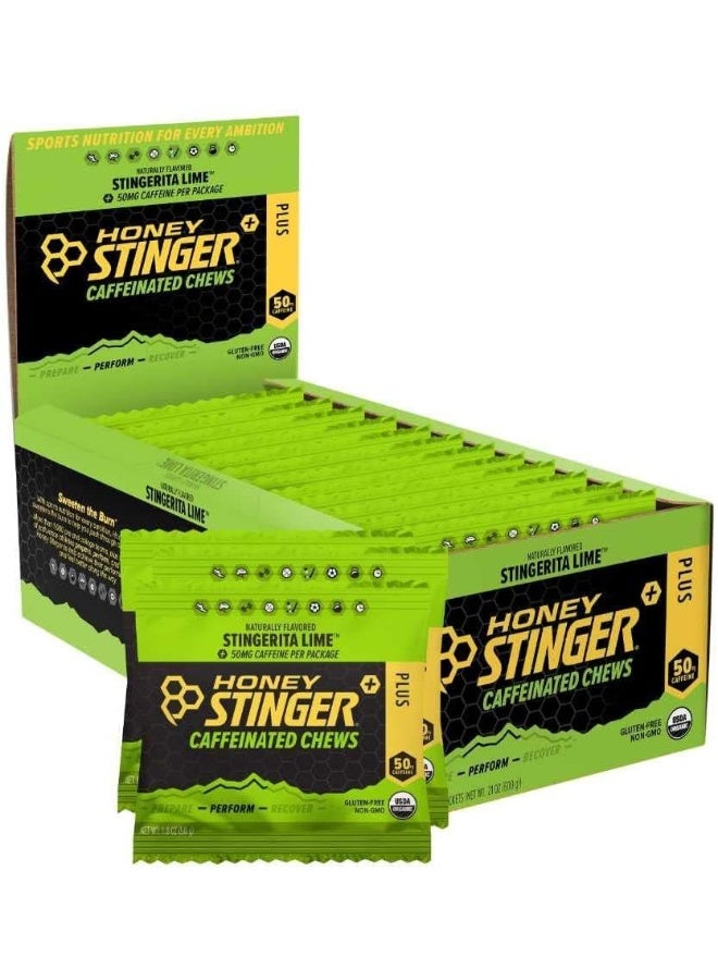 Honey Stinger Stingerita Lime Caffeinated Energy Chew | Gluten Free | With Caffeine | For Exercise, Running and Performance | Sports Nutrition for Home & Gym, Pre and Mid Workout | 12 Pack, 23.2 Ounce - Image 1