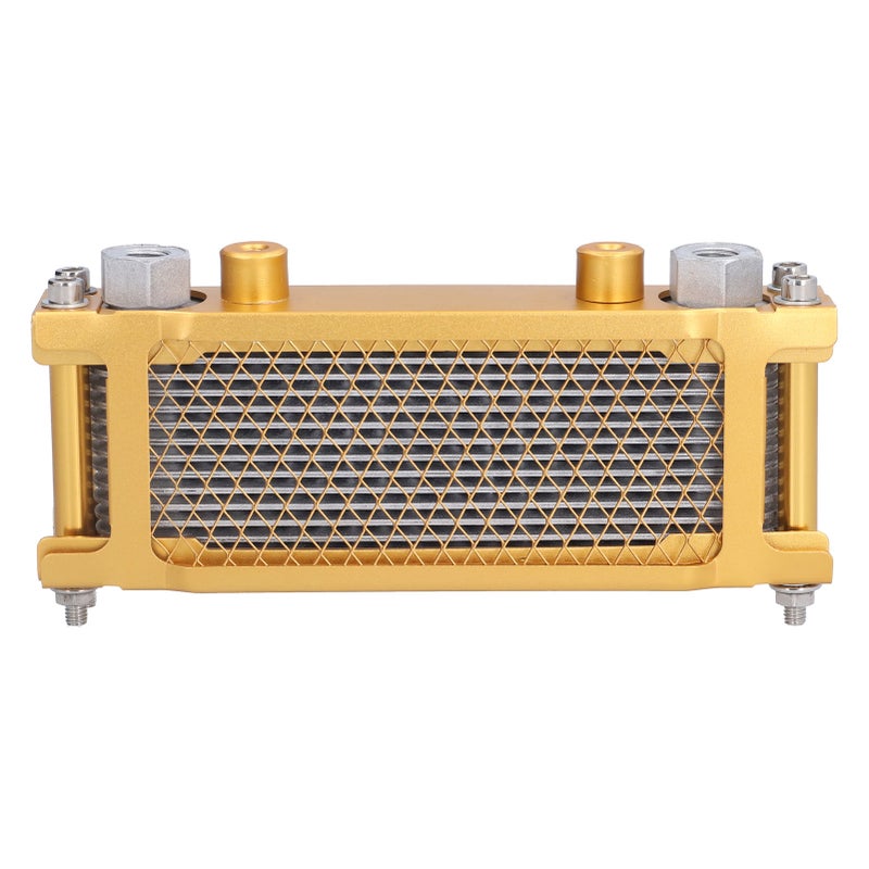 Motorcycle Oil Cooler: Gold Frame, 12x1.25 Threaded Interface, 30-40℃ Fast Cool Down - Engine Oil Cooler for Off Road Dirt Bike, ATV, Trail Bike - Image 5
