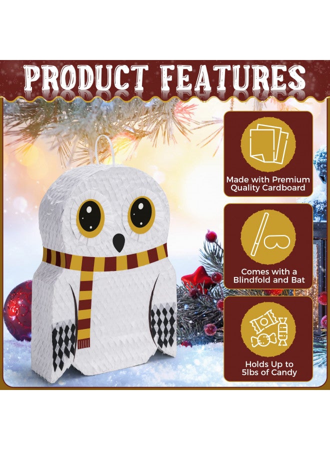 BIRCHIO Small Owl Pinata Bundle with a Blindfold (16.5 x 12.5 x 4 Inches), Perfect for Birthday Parties, Forest Animal Theme, Wizard Theme Parties - Image 3