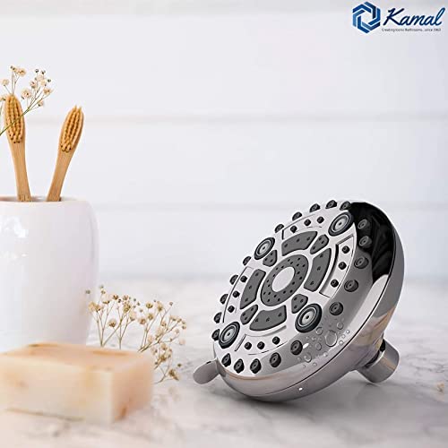 Kamal KAMAL Premium Overhead Shower Romano 6 Spray Modes | Durable ABS Plastic | 122 mm Size | Water Saving | Without Shower Arm - Image 5