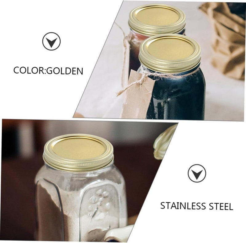 Stainless Steel Canning Jar Lids and Rings Set 70mm Regular Mouth Metal Caps Leak-proof Sealed Covers Replacement for Mason Jars for Home Canning and Food Storage - Image 3