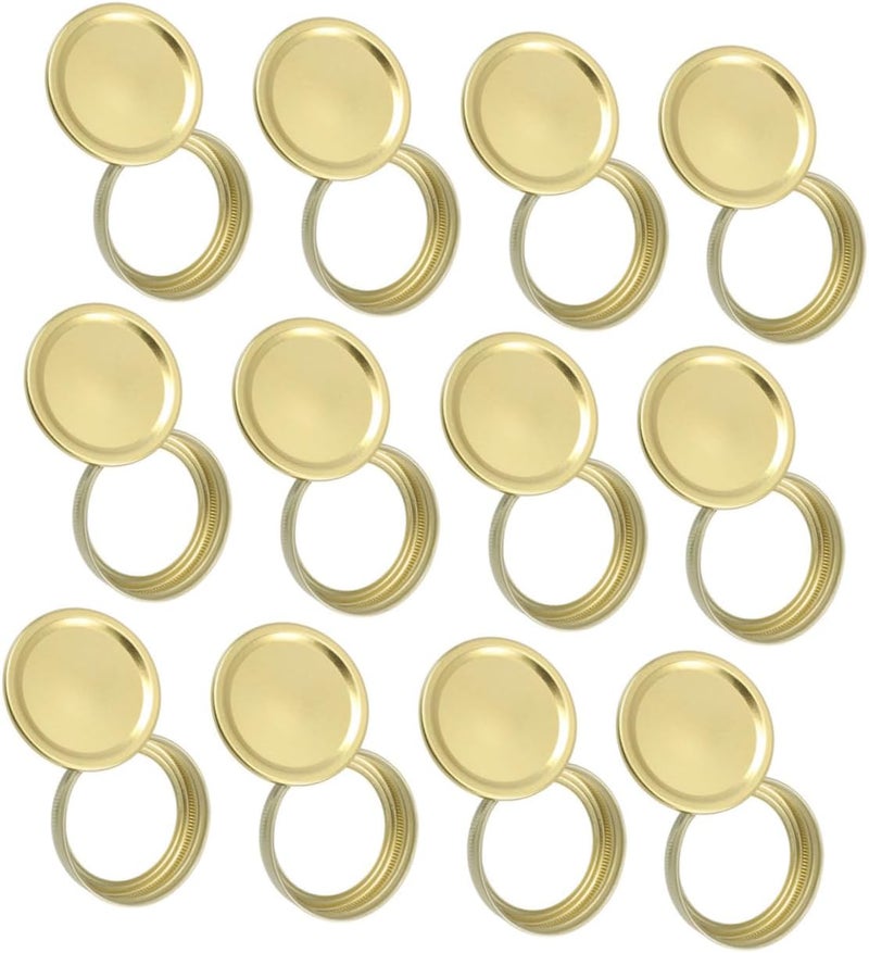 Stainless Steel Canning Jar Lids and Rings Set 70mm Regular Mouth Metal Caps Leak-proof Sealed Covers Replacement for Mason Jars for Home Canning and Food Storage - Image 1