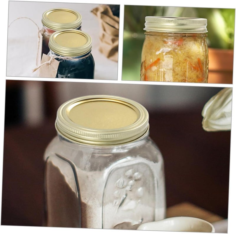 Stainless Steel Canning Jar Lids and Rings Set 70mm Regular Mouth Metal Caps Leak-proof Sealed Covers Replacement for Mason Jars for Home Canning and Food Storage - Image 4