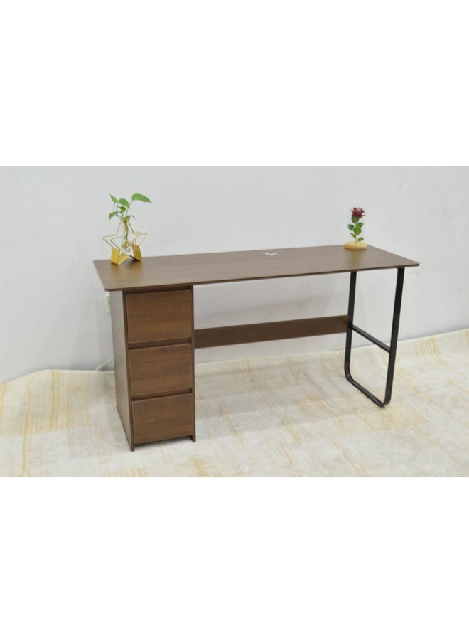 NKX - Multifunctional Computer Table And Office Desk With 3 Drawers 140 cm - Image 1