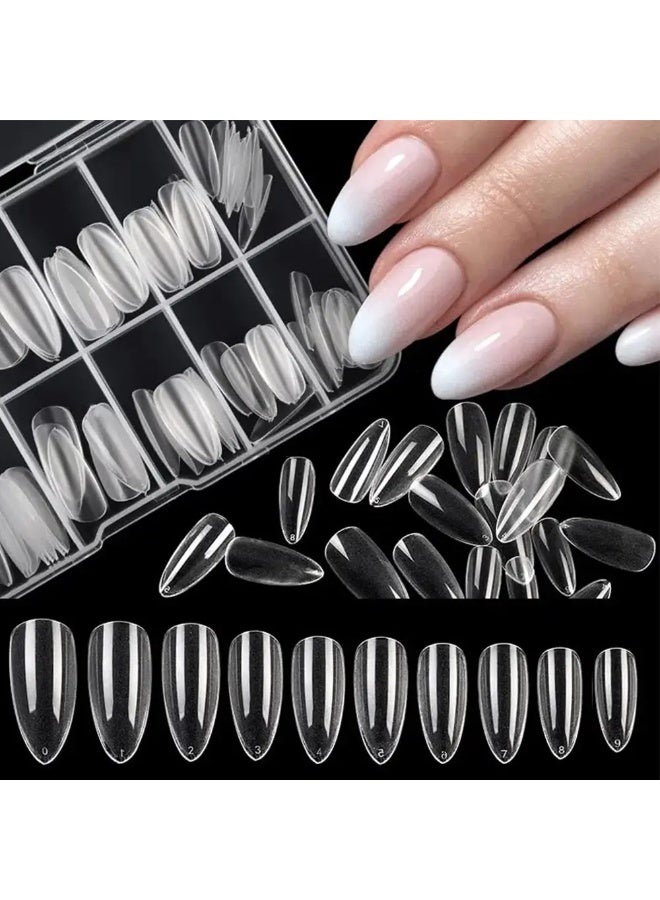 maya jewelry Acrylic French False nail Tips (Transparent) 100 PCS flase nails for women and girl - Image 1