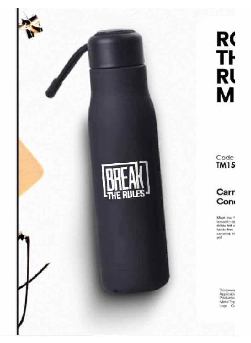 مج حراري روب هيت – استانلس ستيل بطبقة مطاط وشعار Break The Rules  - Image 1
