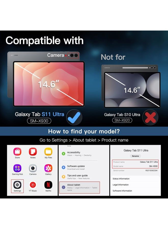 Jetech Screen Protector for Samsung Galaxy Tab S11 Ultra, with Easy Installation Frame, Tempered Glass Film, HD Clear, 14.6-Inch Display, 2-Pack - Image 2