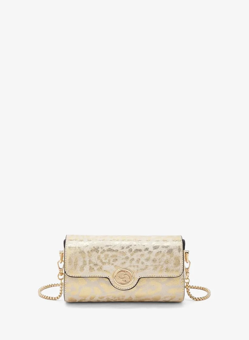 Celeste Metallic Print Crossbody Bag With Chain Strap Ramadan Collections