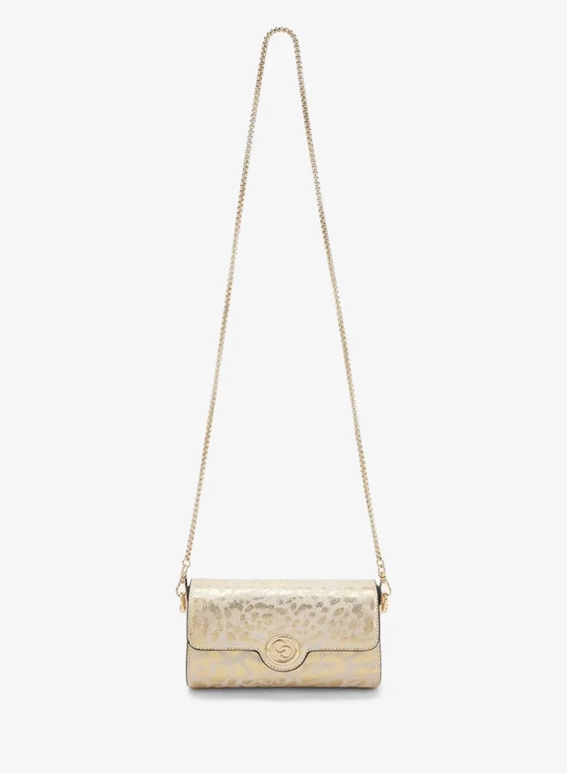 Celeste Metallic Print Crossbody Bag With Chain Strap Ramadan Collections