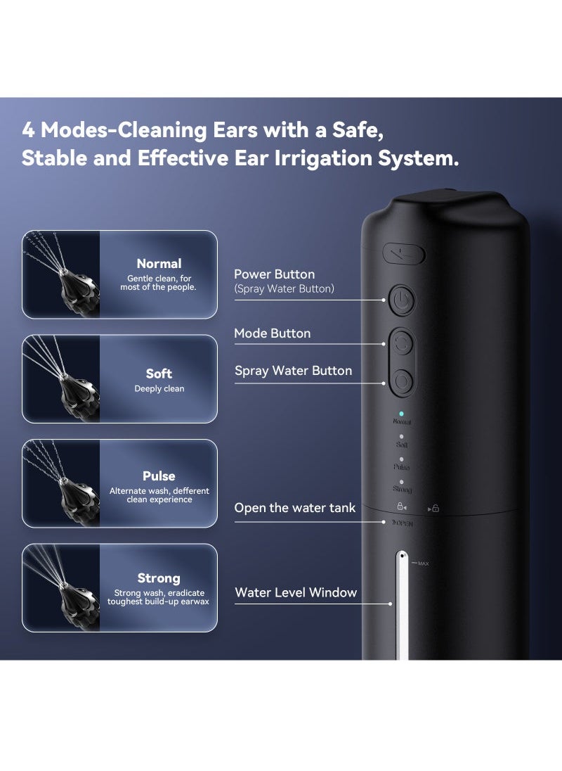 Generic Ear Wax Removal - Electric Ear Irrigation Flushing System - Water Powered Ear Cleaner with 4 Pressure Modes - Safe and Effective Ear Cleaning Tool - Water Resistant USB Rechargeable  - Image 3
