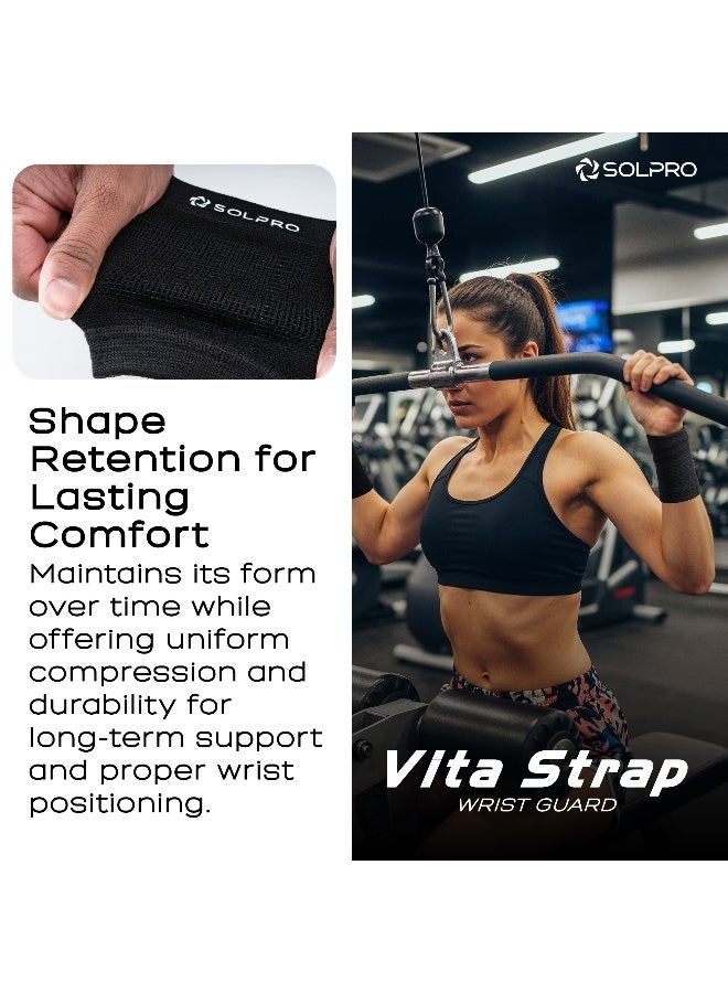 SOLPRO Vita Strap  Wrist Guard for Men & Women | Joint Stabiliser for All Sports, Gym & Rehab Workouts | Joint Pain Relief for Active Lifestyle Injury Recovery & Arthritis (Black) - Image 5