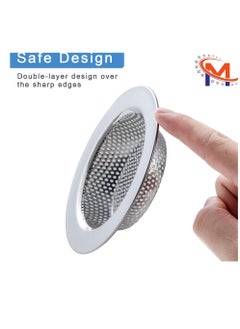 PAMEER 2 PCS Stainless Steel Kitchen Sink Strainer, Bathroom Drain Hair Catcher Strainer Basket for Kitchen Sink Bathroom Bathtub Wash Basin Floor Drain Balcony Drain Hole, Size 11.5 cm & 9 cm.  - Image 4