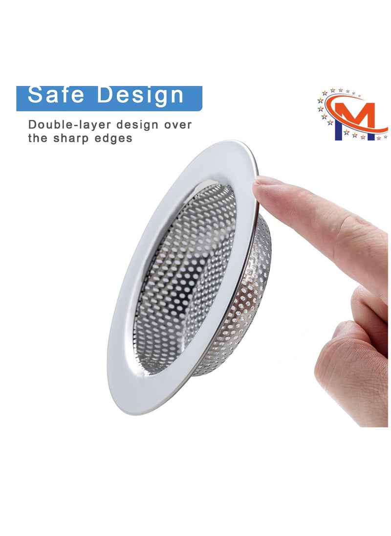 PAMEER 2 PCS Stainless Steel Kitchen Sink Strainer, Bathroom Drain Hair Catcher Strainer Basket for Kitchen Sink Bathroom Bathtub Wash Basin Floor Drain Balcony Drain Hole, Size 11.5 cm & 9 cm.  - Image 4