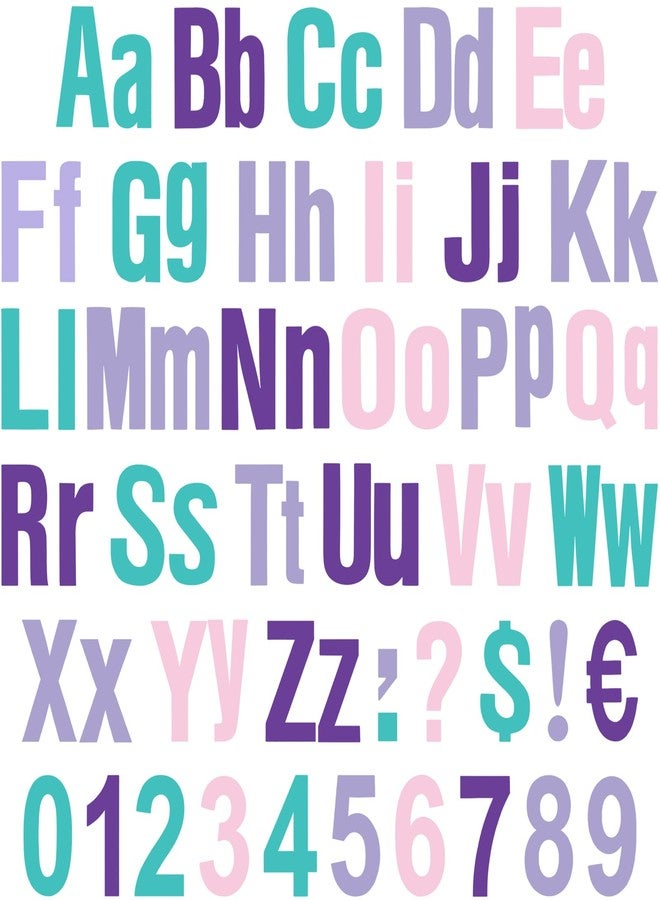 Tenare 134 Pcs 5 Inch Bulletin Board Letters Colorful Alphabet Letters Numbers and Punctuation Cutouts for Bulletin Board Wall Set for Display Chalkboard Back to School Favors(Mermaid) - Image 1