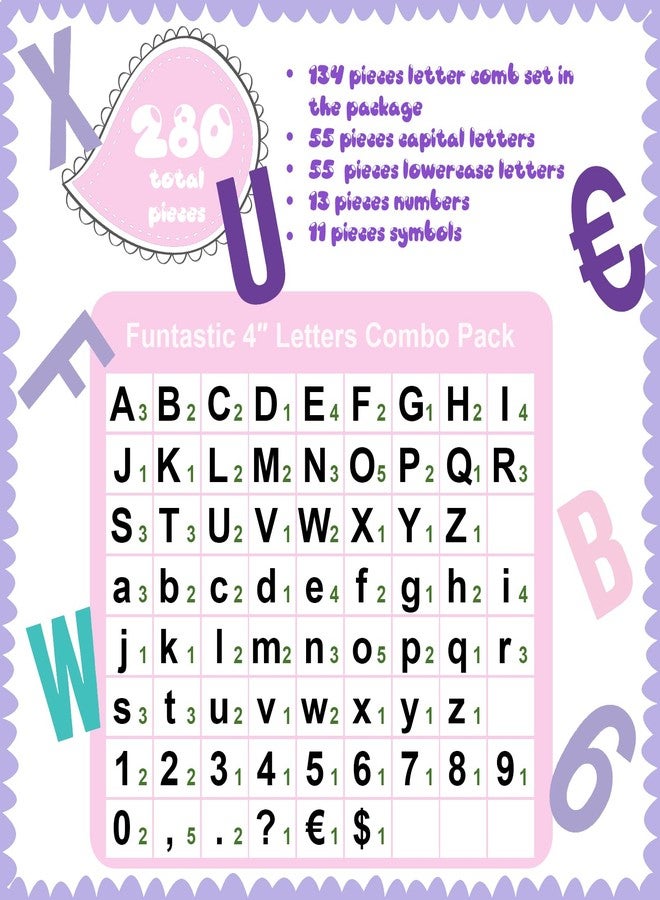 Tenare 134 Pcs 5 Inch Bulletin Board Letters Colorful Alphabet Letters Numbers and Punctuation Cutouts for Bulletin Board Wall Set for Display Chalkboard Back to School Favors(Mermaid) - Image 3