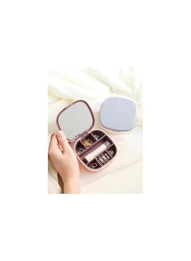Small Jewellery Box, Travel Jeweller, For Earrings, Rings, Necklaces and Lipsticks, Small and Portable, Easy to Store When Traveling - grey  - Image 2