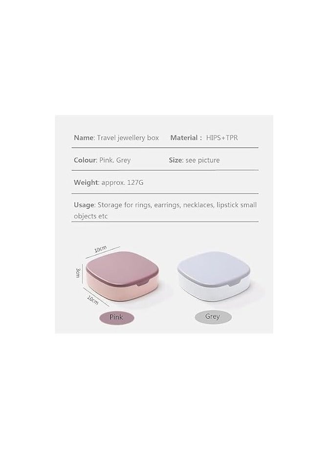 Small Jewellery Box, Travel Jeweller, For Earrings, Rings, Necklaces and Lipsticks, Small and Portable, Easy to Store When Traveling - grey  - Image 4