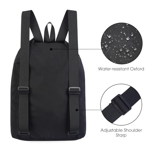 WANDF Swim Bag Mesh Drawstring Backpack Beach Backpack for Swimming, Gym, and Workout Gear(Black) - Image 4