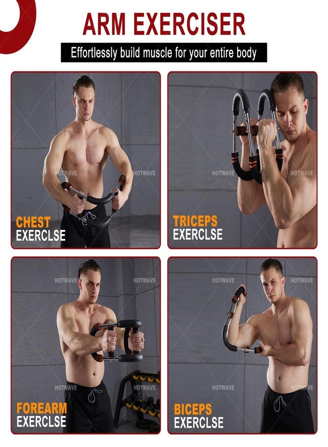 Hot Wave HOTWAVE Twister Arm Exerciser, Adjustable Spring Training Barbell, Strengthener Forearm, Triceps & Chest, Portable Home Gymnastics Equipment (U110-130) - Image 2