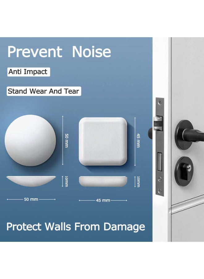 PAWSONIFY 8 Self-Adhesive Wall Shield, Door Handle Bumper Silencer for Home ＆ Office Walls (White) - Image 2