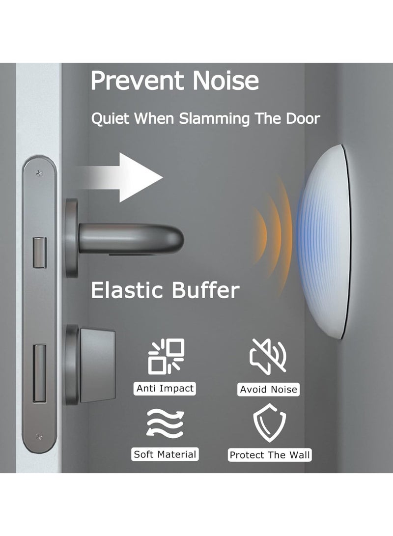 PAWSONIFY 8 Self-Adhesive Wall Shield, Door Handle Bumper Silencer for Home ＆ Office Walls (White) - Image 4