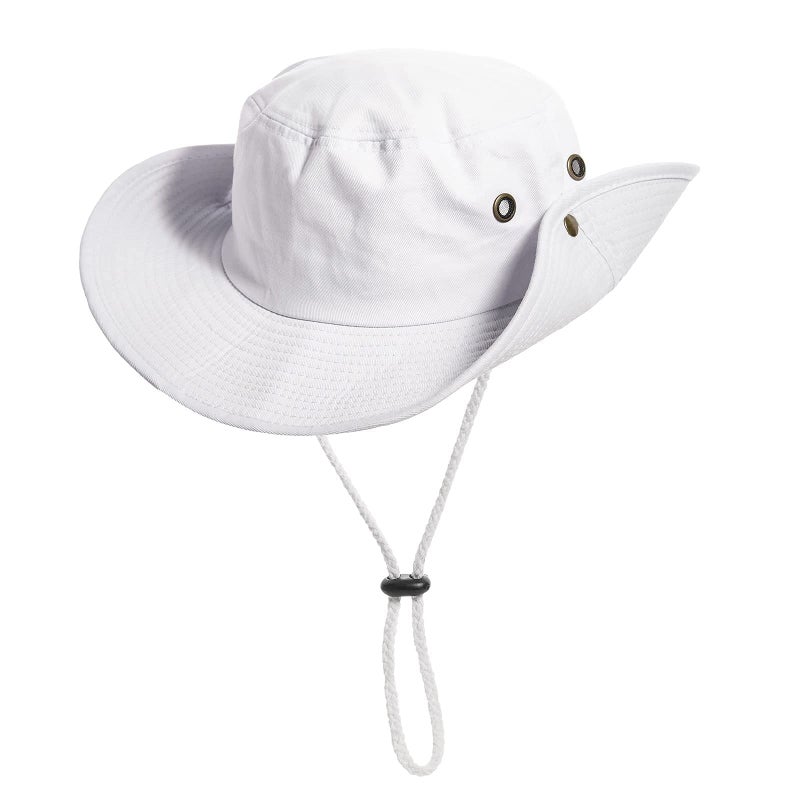 UTOWO Sun-Hats-for-Men-with-UV-Protection-Wide-Brim Bucket Fishing Safari Boonie Hat for Summer (White, XL) - Image 1