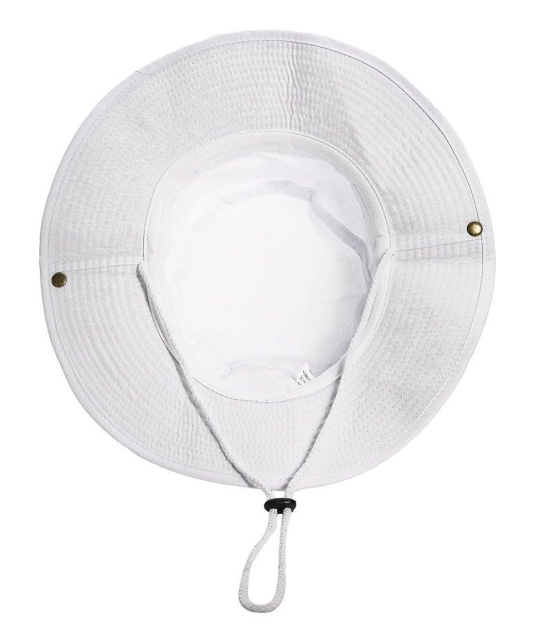 UTOWO Sun-Hats-for-Men-with-UV-Protection-Wide-Brim Bucket Fishing Safari Boonie Hat for Summer (White, XL) - Image 4