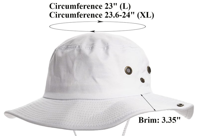 UTOWO Sun-Hats-for-Men-with-UV-Protection-Wide-Brim Bucket Fishing Safari Boonie Hat for Summer (White, XL) - Image 5
