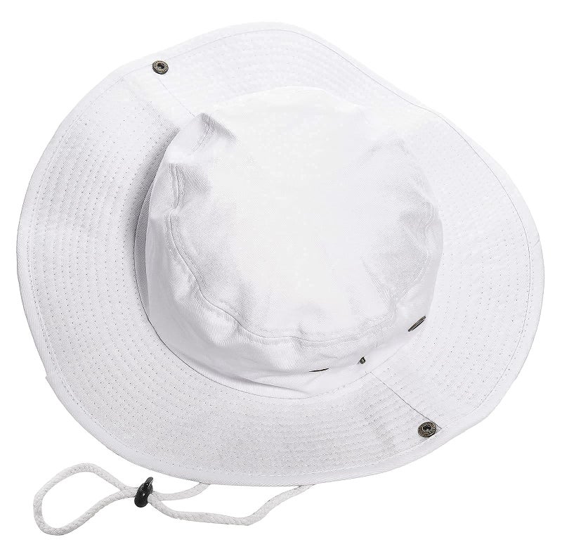 UTOWO Sun-Hats-for-Men-with-UV-Protection-Wide-Brim Bucket Fishing Safari Boonie Hat for Summer (White, XL) - Image 3